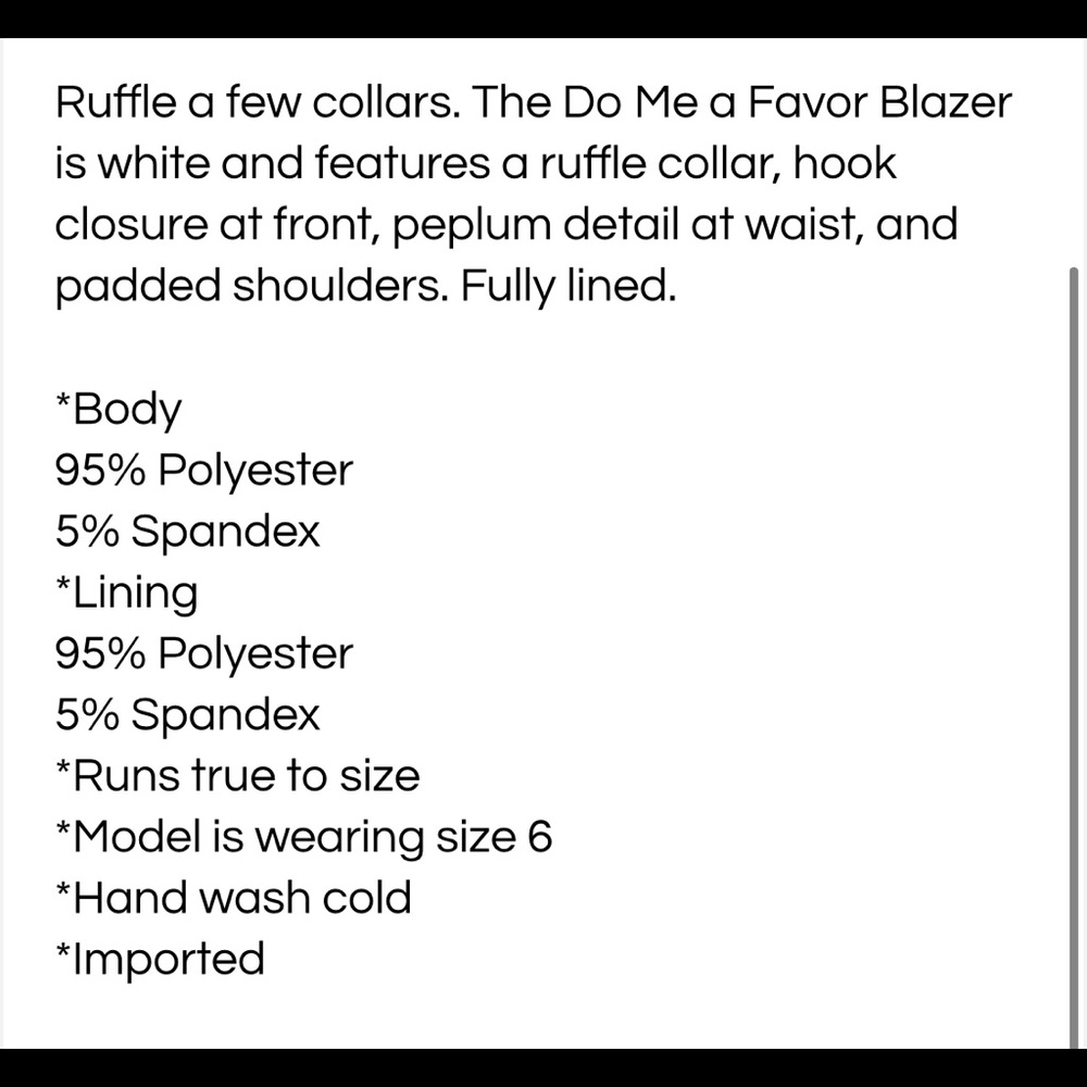 🦋SOLD🦋Nasty Gal Do Me a Favor Ruffle Blazer - Picture 4 of 16